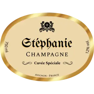 étiquette personnalisée champagne ovale
