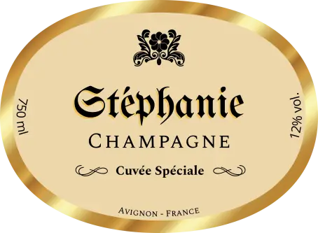 Custom oval champagne label