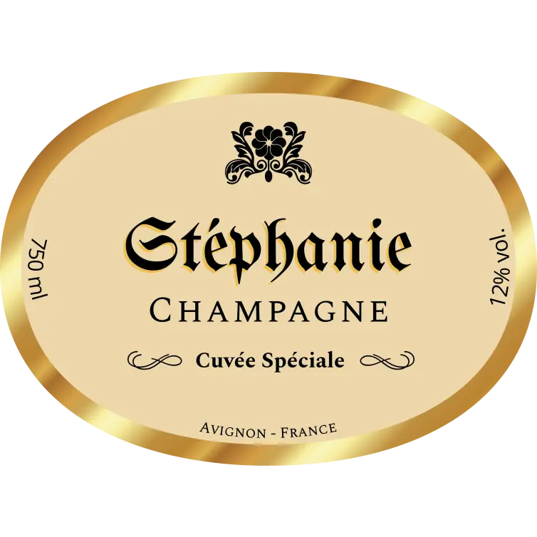 Étiquette personnalisée champagne ovale