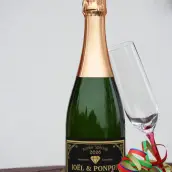 Custom champagne label special cuvée on matte black paper