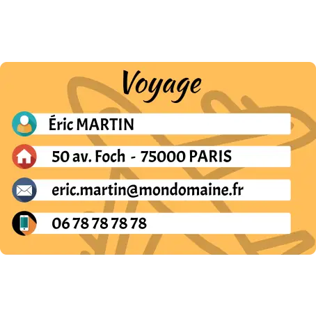 Étiquette personnalisée couleur pour bagage