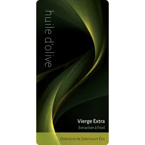 Format vertical élégant pour bouteilles d’huile d’olive