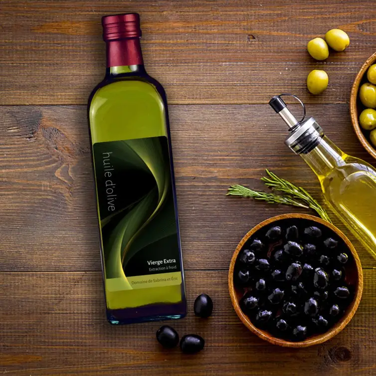 Étiquette huile d’olive moderne et design