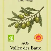 Étiquette huile d’olive grand format sur papier recyclé