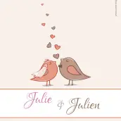 Étiquette personnalisée de mariage avec oiseaux – Romantique et tendre pour bouteille de champagne