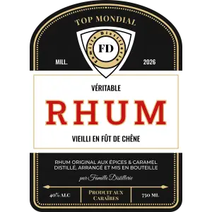 étiquette personnalisée moderne pour rhum