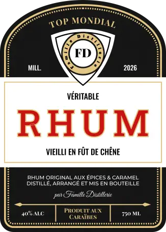 Étiquette personnalisée moderne pour rhum