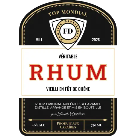 Étiquette personnalisée moderne pour rhum