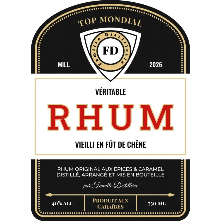 Étiquette personnalisée moderne pour rhum