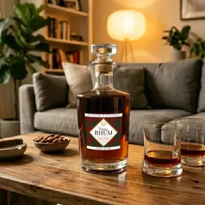 individuelles etikett für rum im eleganten stil