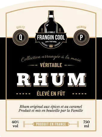 Étiquette personnalisée pour rhum classique