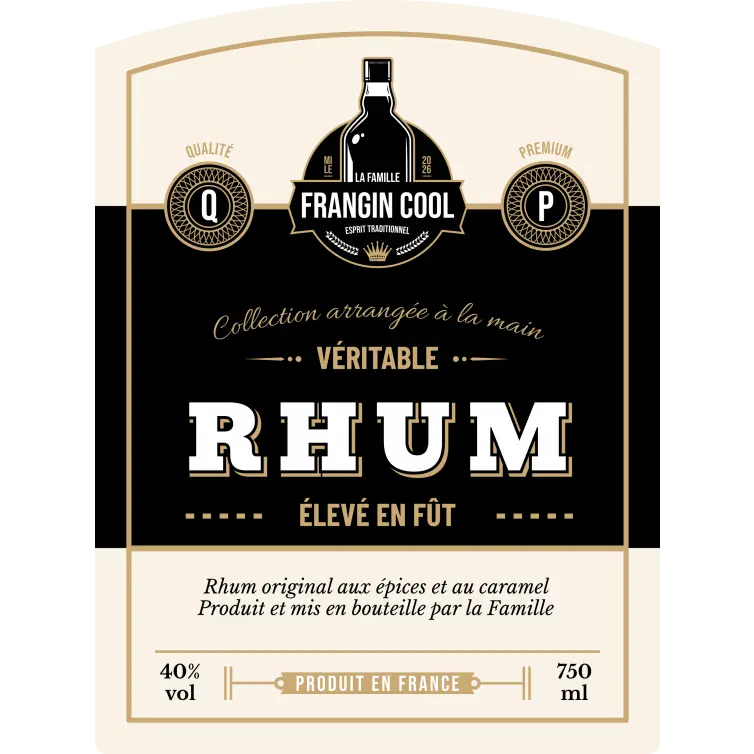 Étiquette personnalisée pour rhum classique