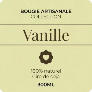 étiquette personnalisée bougie parfumée vanille