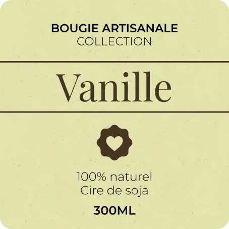 Étiquette personnalisée bougie parfumée vanille
