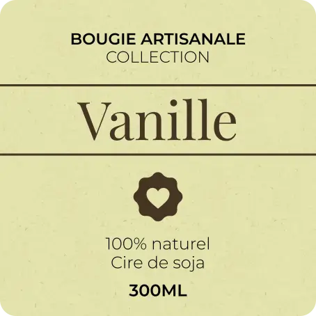 Étiquette personnalisée bougie parfumée vanille