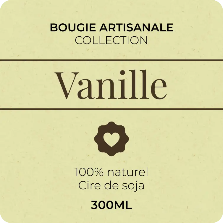 Étiquette personnalisée bougie parfumée vanille