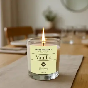 custom label for vanilla scented candle