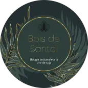 Étiquette personnalisée bougie moderne bois de santal