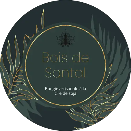Étiquette personnalisée bougie moderne bois de santal