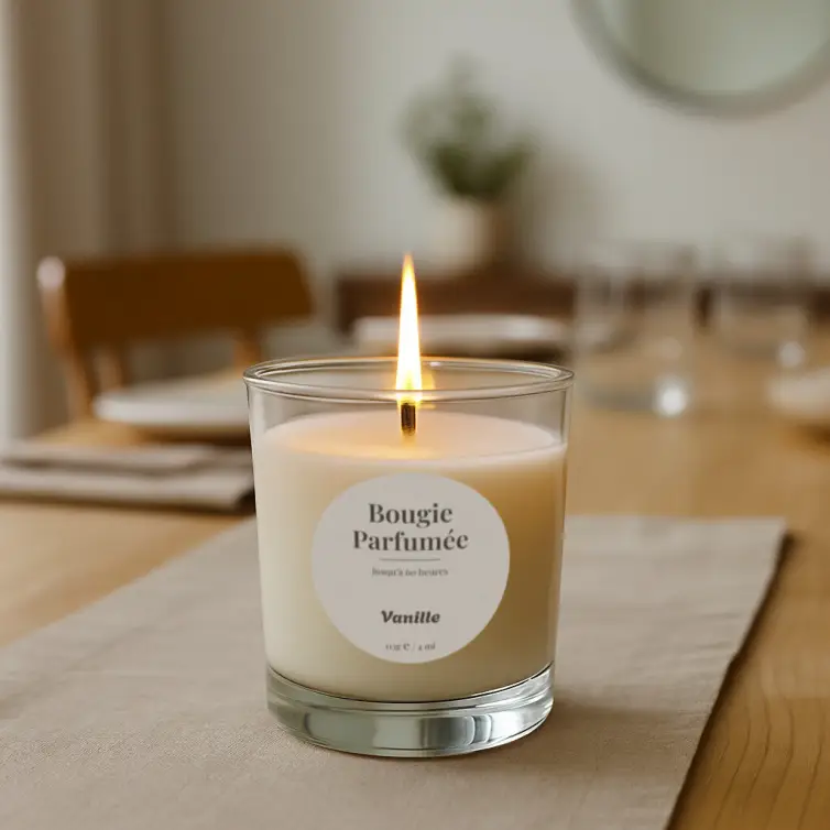 Étiquette personnalisée ronde pour bougie