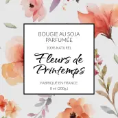 Étiquette personnalisée pour bougie couleur floral