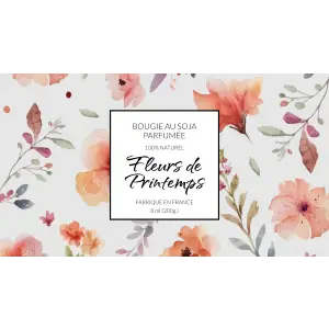 étiquette personnalisée pour bougie couleur floral