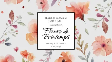 Étiquette personnalisée pour bougie couleur floral