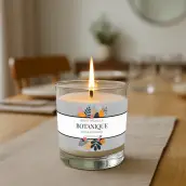 Étiquette personnalisée pour bougie papier métallique argent