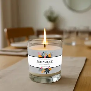 customized label for candle in silver metallic paper