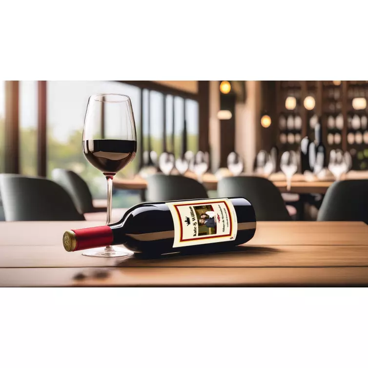 Étiquette personnalisée mariage royale Kate et William – Immortalisez votre événement avec élégance et majesté