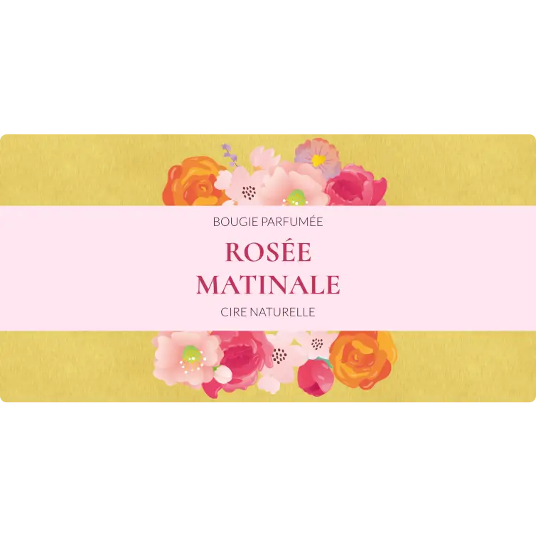 Étiquette personnalisée pour bougie papier doré