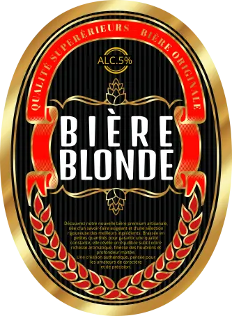 Étiquette personnalisée bière au format ovale premium