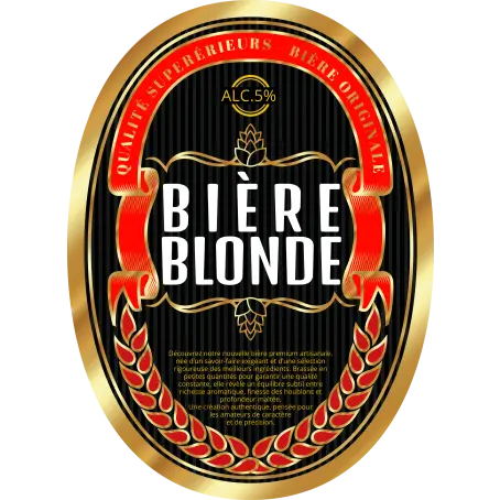 Étiquette personnalisée bière au format ovale premium