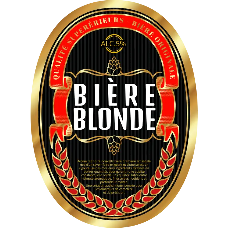 Étiquette personnalisée bière au format ovale premium