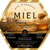 Étiquette personnalisée pour pot de miel haut de gamme
