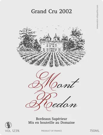 Étiquette de vin personnalisée bordeaux grand cru – élégance et tradition pour vos bouteilles