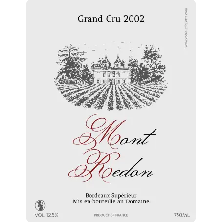 Étiquette de vin personnalisée bordeaux grand cru – élégance et tradition pour vos bouteilles