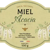 Étiquette miel acacia – modèle naturel personnalisable