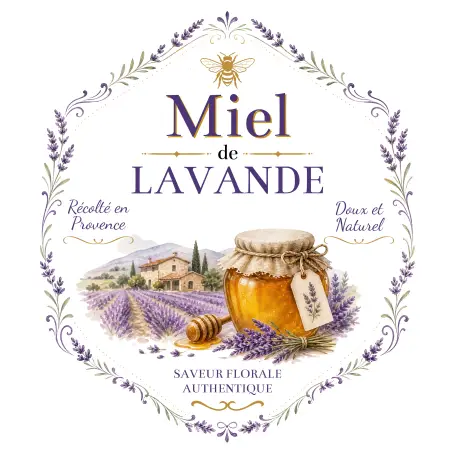 Étiquette personnalisée miel de lavande