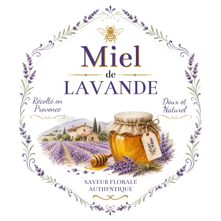 Custom label lavender honey