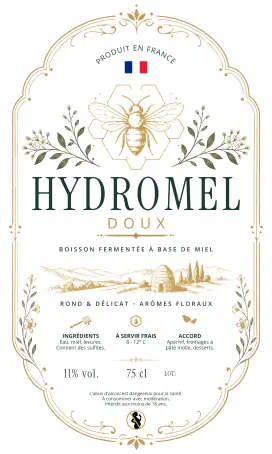 Étiquette hydromel personnalisée haut de gamme