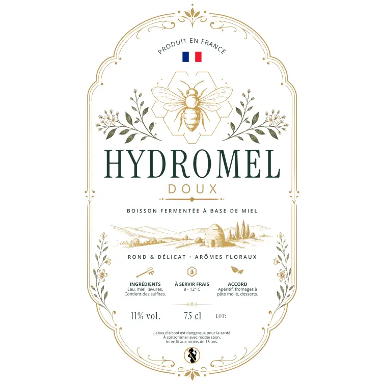 Étiquette hydromel personnalisée haut de gamme