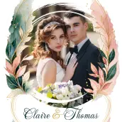 Étiquette personnalisée champagne mariage originale