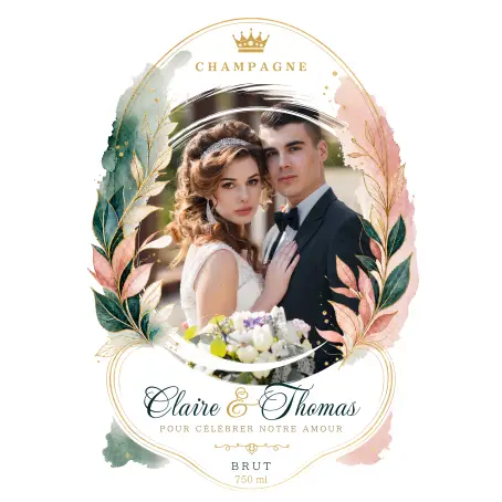 Étiquette personnalisée champagne mariage originale