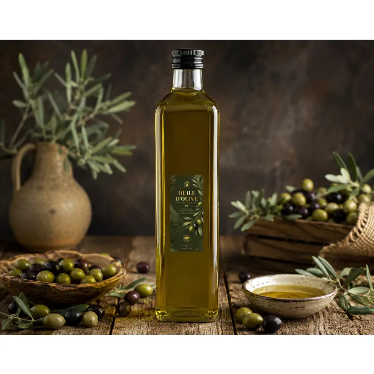Étiquette huile d’olive premium personnalisable