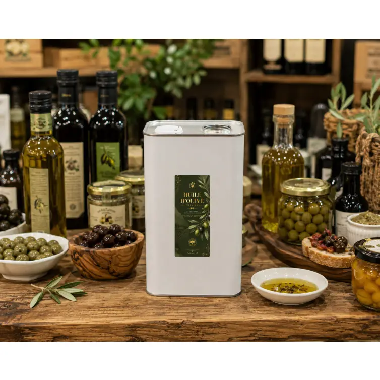 Étiquette huile d’olive premium personnalisable