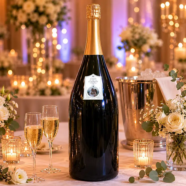 Étiquette personnalisée mariage minimaliste