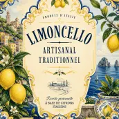Étiquette personnalisée limoncello artisanal