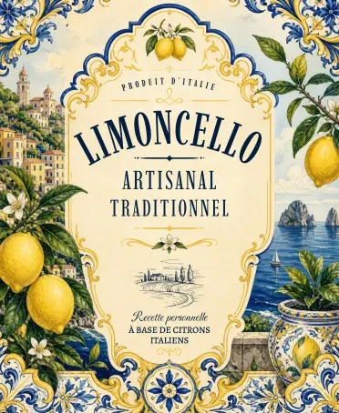 Étiquette personnalisée limoncello artisanal