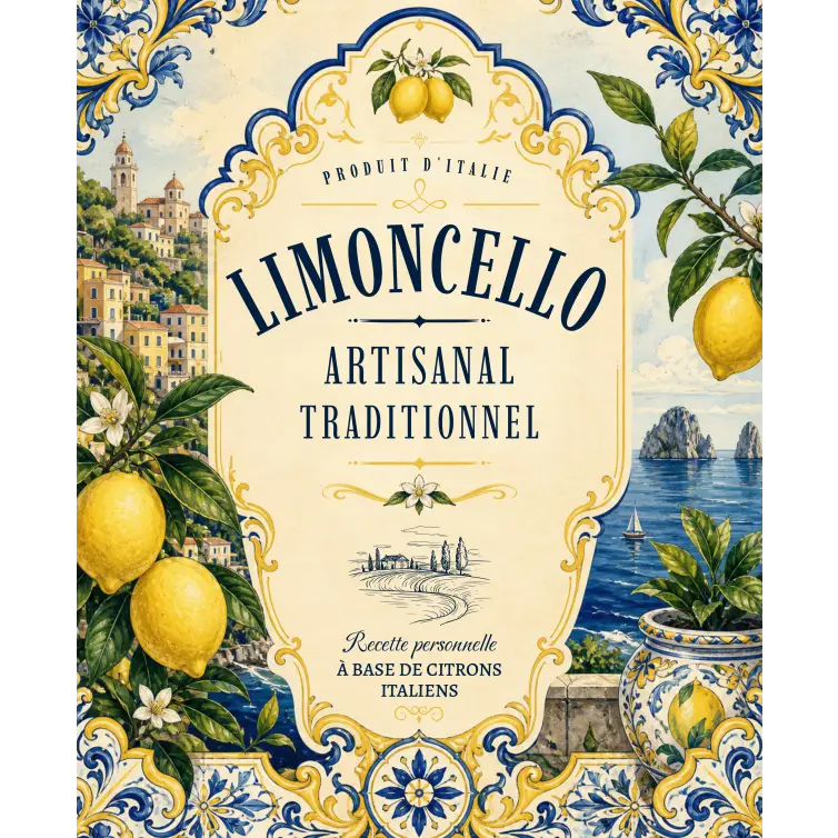 Étiquette personnalisée limoncello artisanal